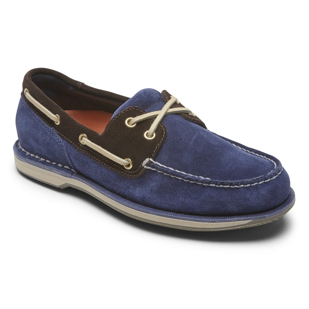 Sapatos De Vela Rockport Homem Azuis - Perth - 16578ANEL